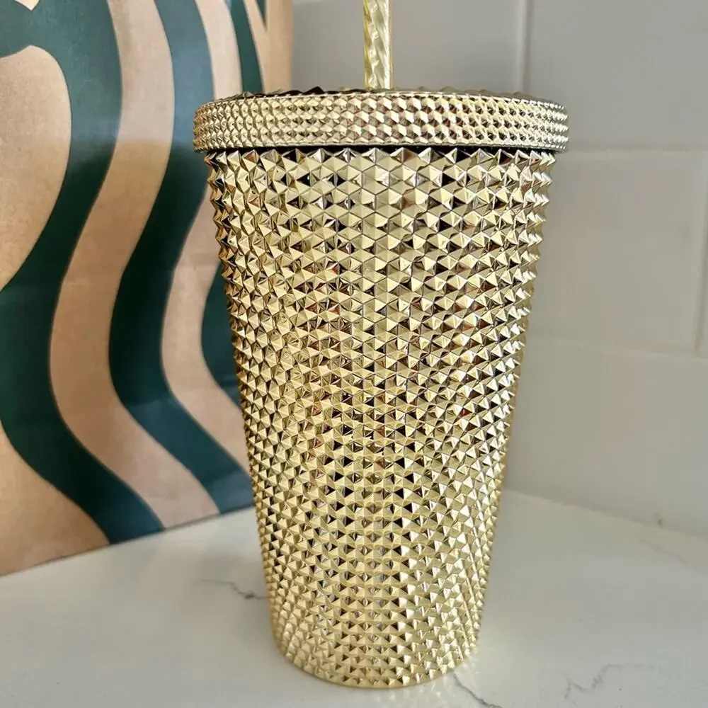 Starbucks gold studded cup with straw - Picture 4 of 6
